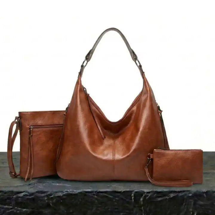 Conjunto 3 en 1 - Bolso holgado suave - Beige