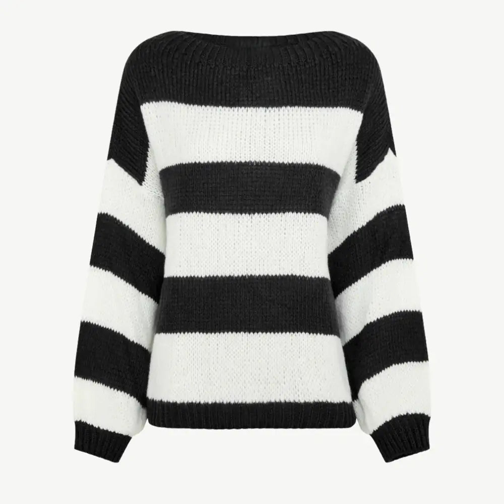 Suéter de punto a rayas bicolor - Tienda Online