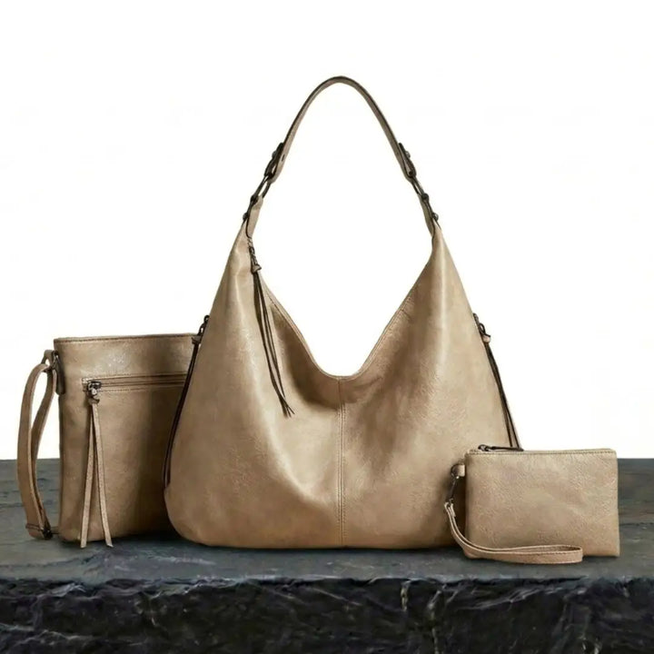 Conjunto 3 en 1 - Bolsa Holgada Suave - Beige