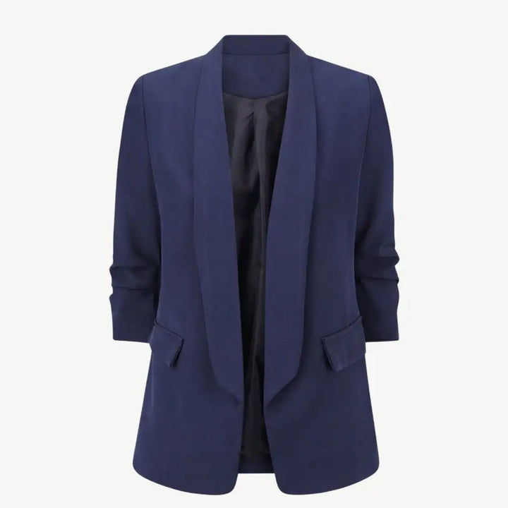 Blazer liso con mangas fruncidas - Tienda Online