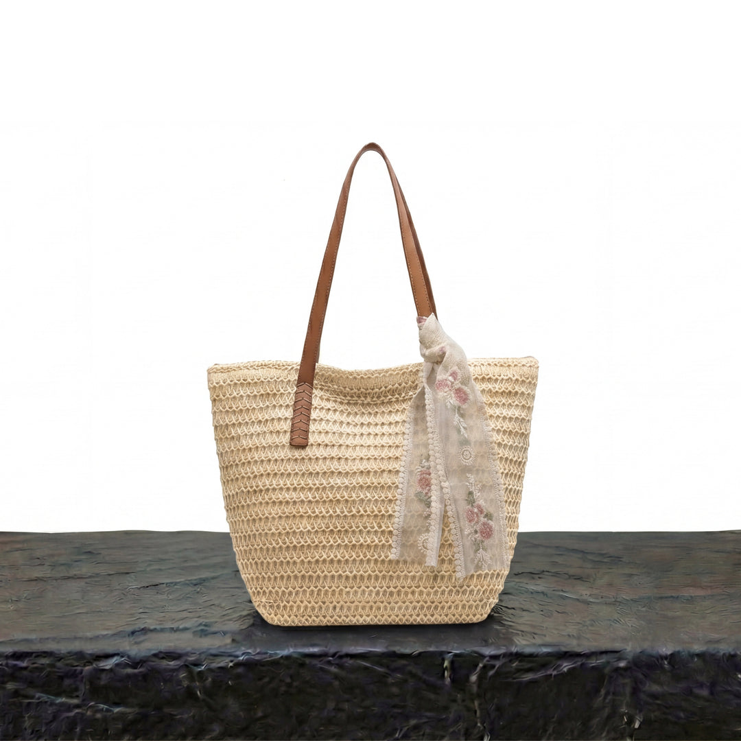 Bolso tote minimalista de paja