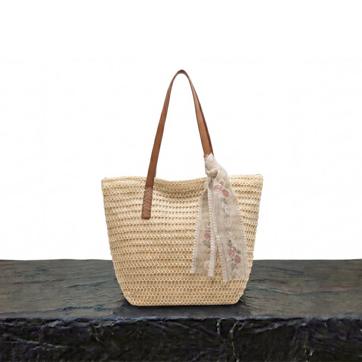 Bolso tote minimalista de paja