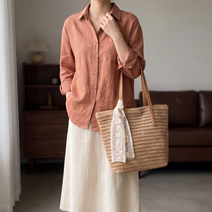 Bolso tote minimalista de paja