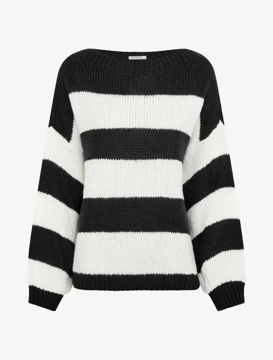 Suéter de punto a rayas bicolor - Tienda Online