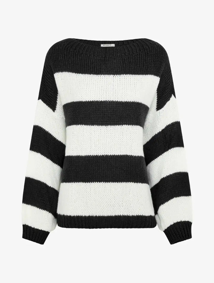 Suéter de punto a rayas bicolor - Tienda Online
