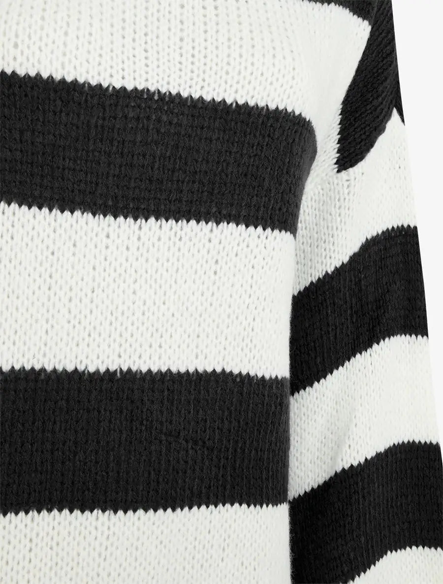 Suéter de punto a rayas bicolor - Tienda Online