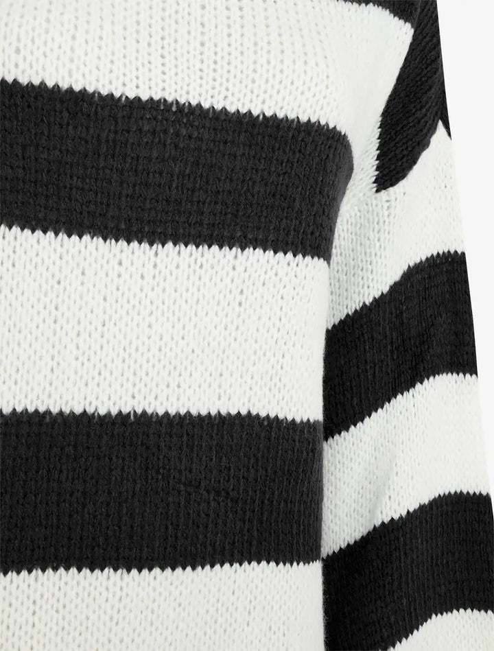 Suéter de punto a rayas bicolor - Tienda Online