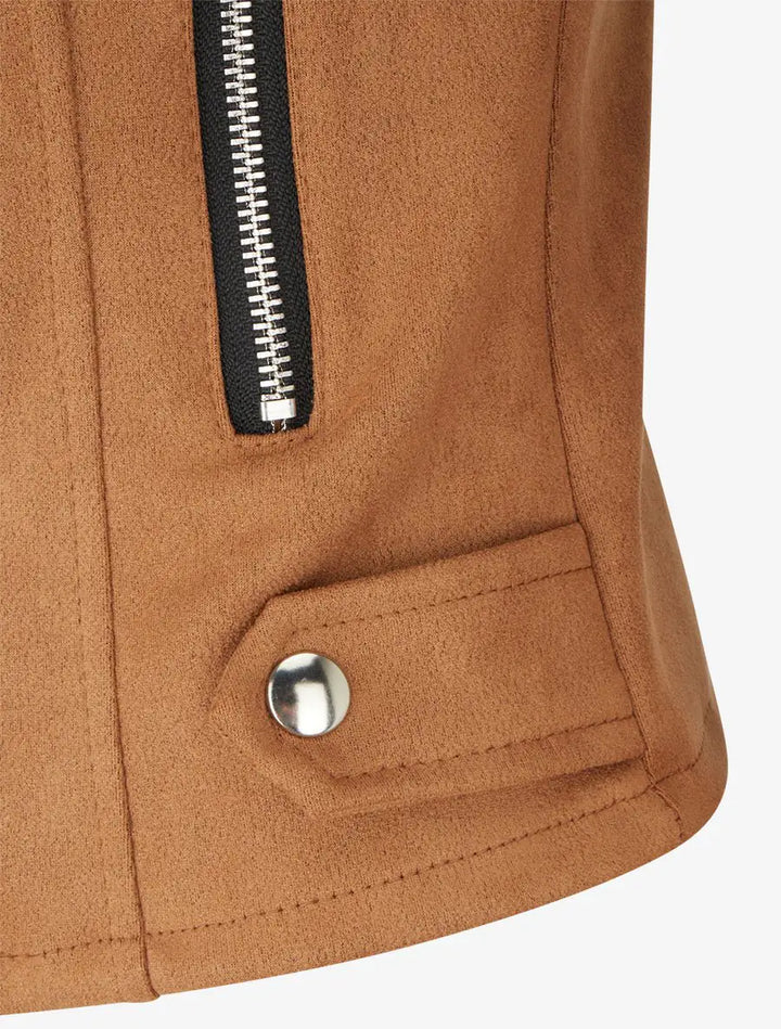 Chaqueta de entre tiempo con cremallera - Camel - Tienda Online