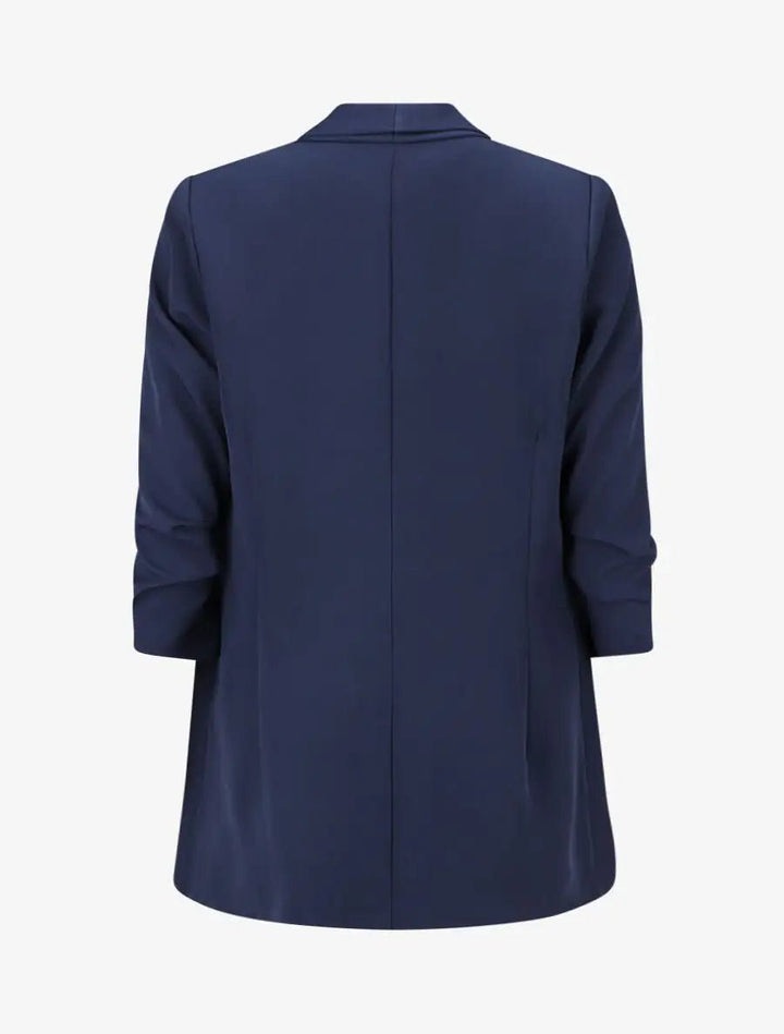 Blazer liso con mangas fruncidas - Tienda Online