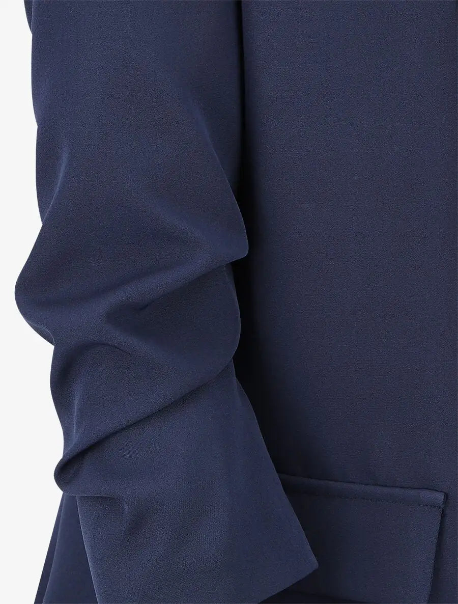 Blazer liso con mangas fruncidas - Tienda Online