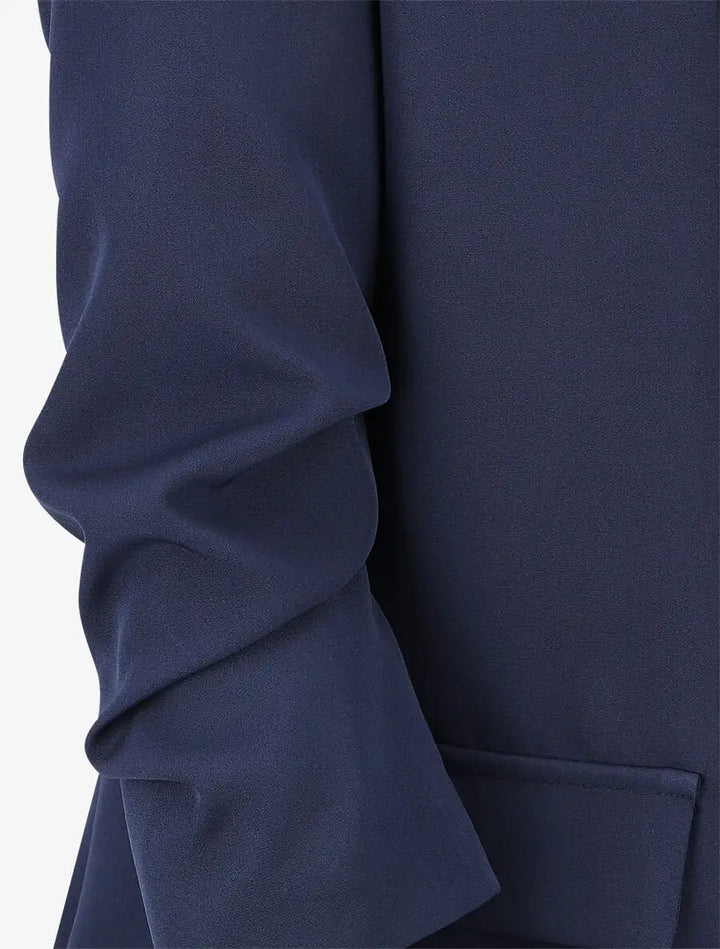 Blazer liso con mangas fruncidas - Tienda Online