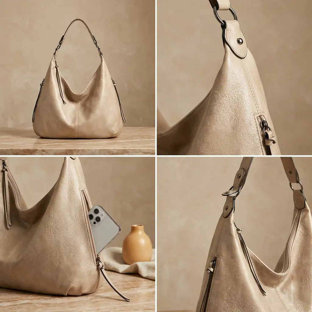 Conjunto 3 en 1 - Bolsa Holgada Suave - Beige
