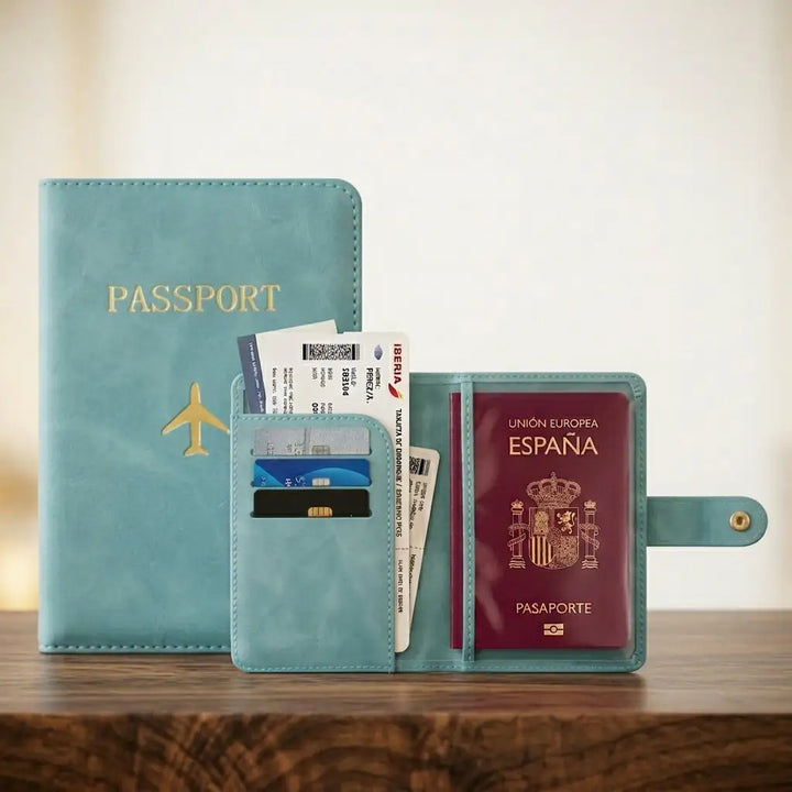 Portapasaportes y cartera de viaje