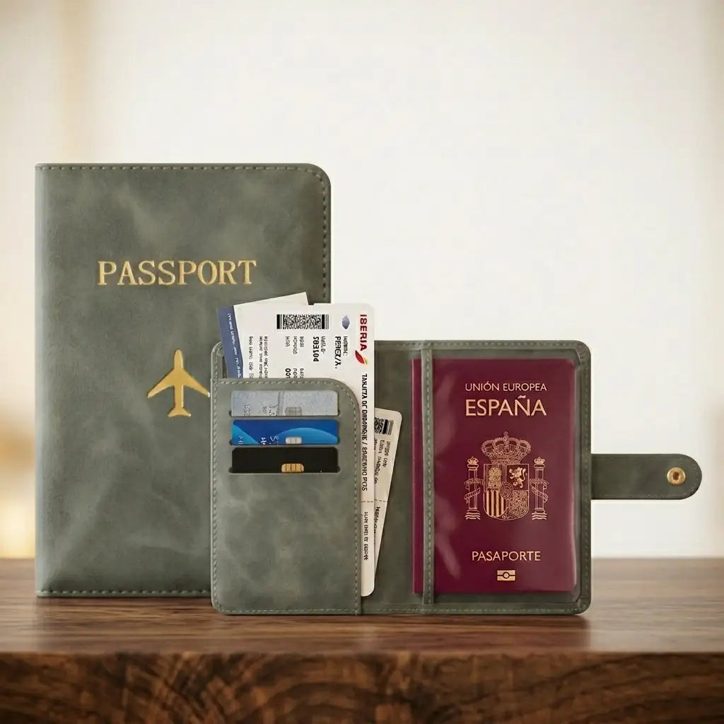 Portapasaportes y cartera de viaje