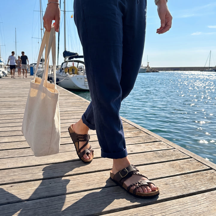 Sandalias de Piel Trenzada