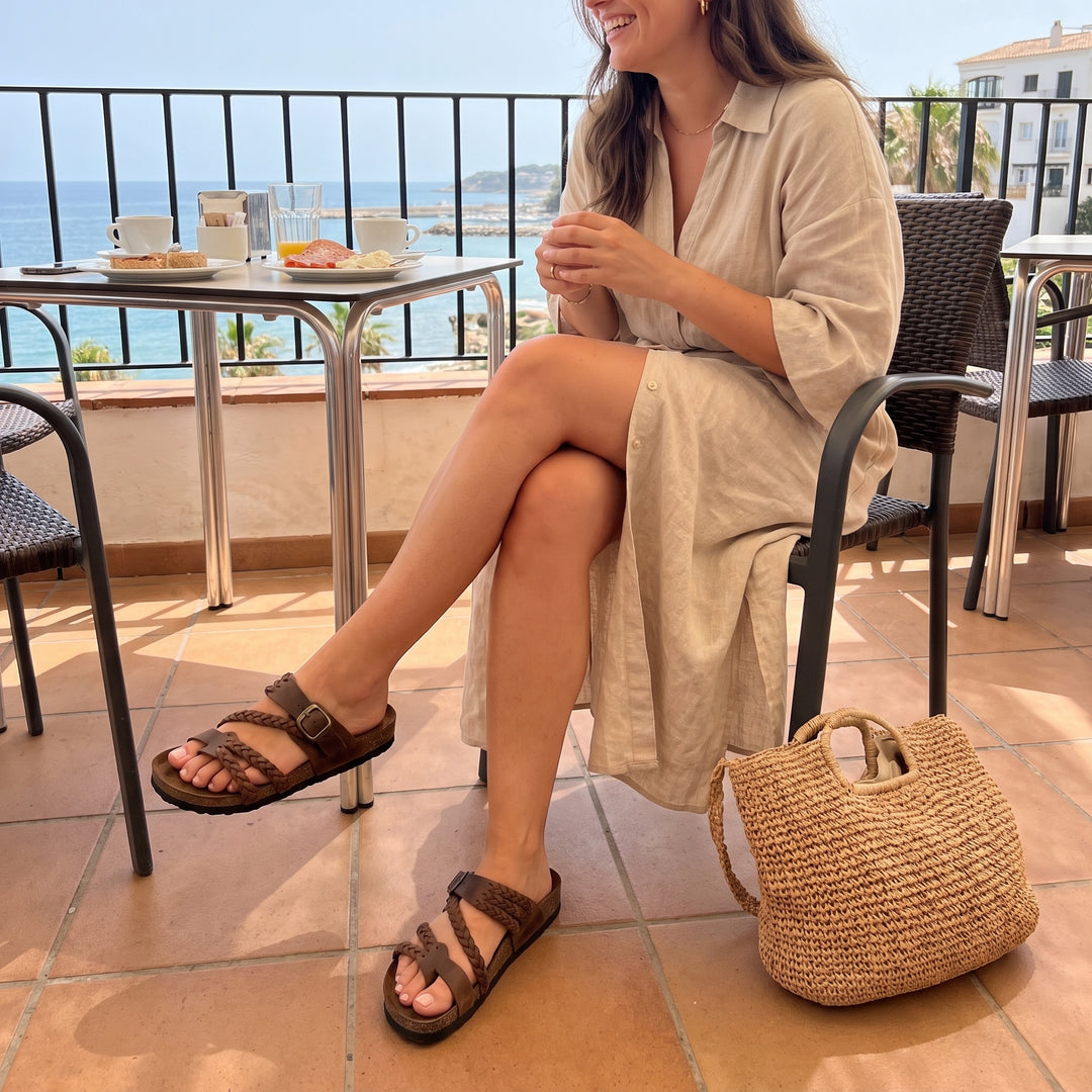 Sandalias de Piel Trenzada