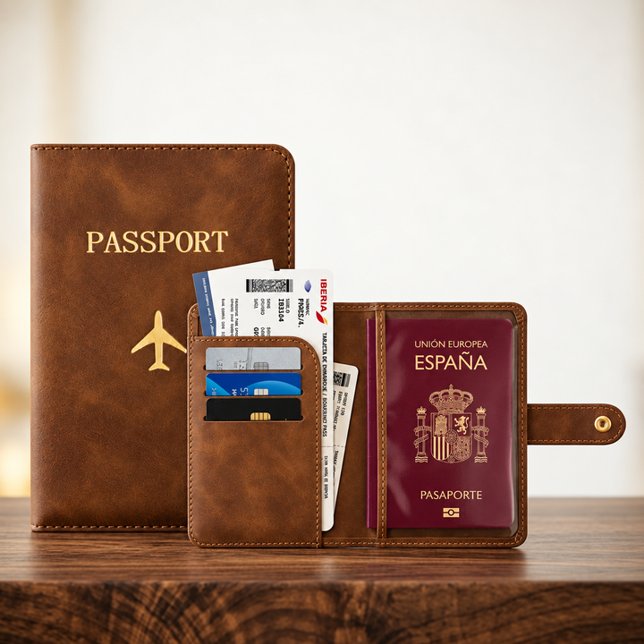 Portapasaportes y cartera de viaje